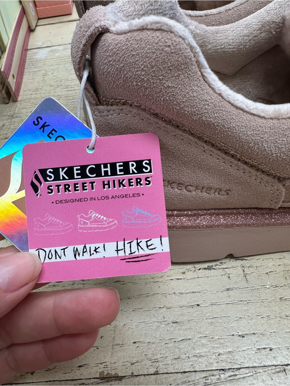 Skechers Street Hikers Retrograde Pink Suede Glitter Sneakers Women’s 9.5 - Picture 7 of 8